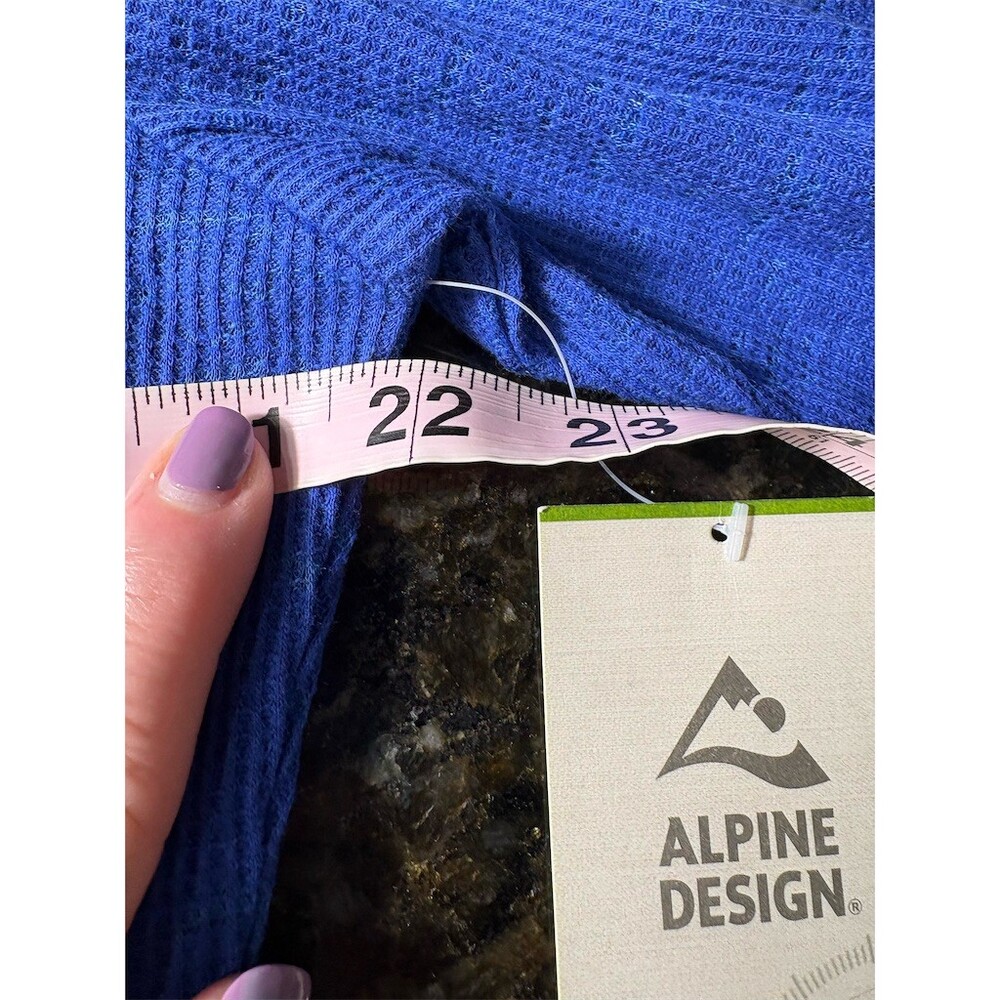 Alpine Design Womens Waffle Knit Thermal Top Blue Long Sleeve Size XL - Picture 4 of 7